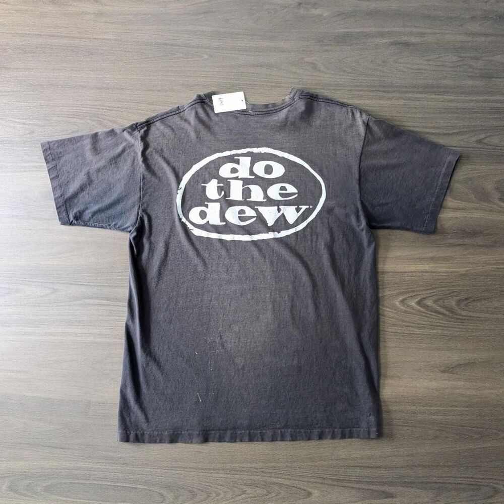 Vintage Faded Brown Mountain Dew Single Stitch Tshirt Sunfaded Distressed Sz XL